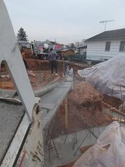 Concrete pour with extension chutes in Matawan, NJ